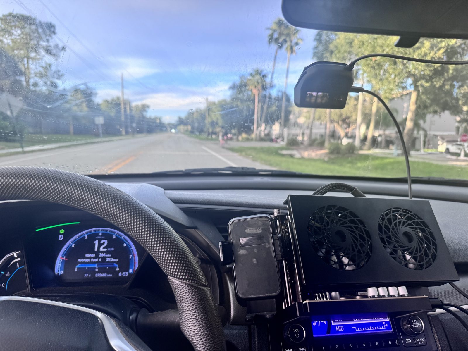 Recorder and external GPU box mounted in the test vehicle